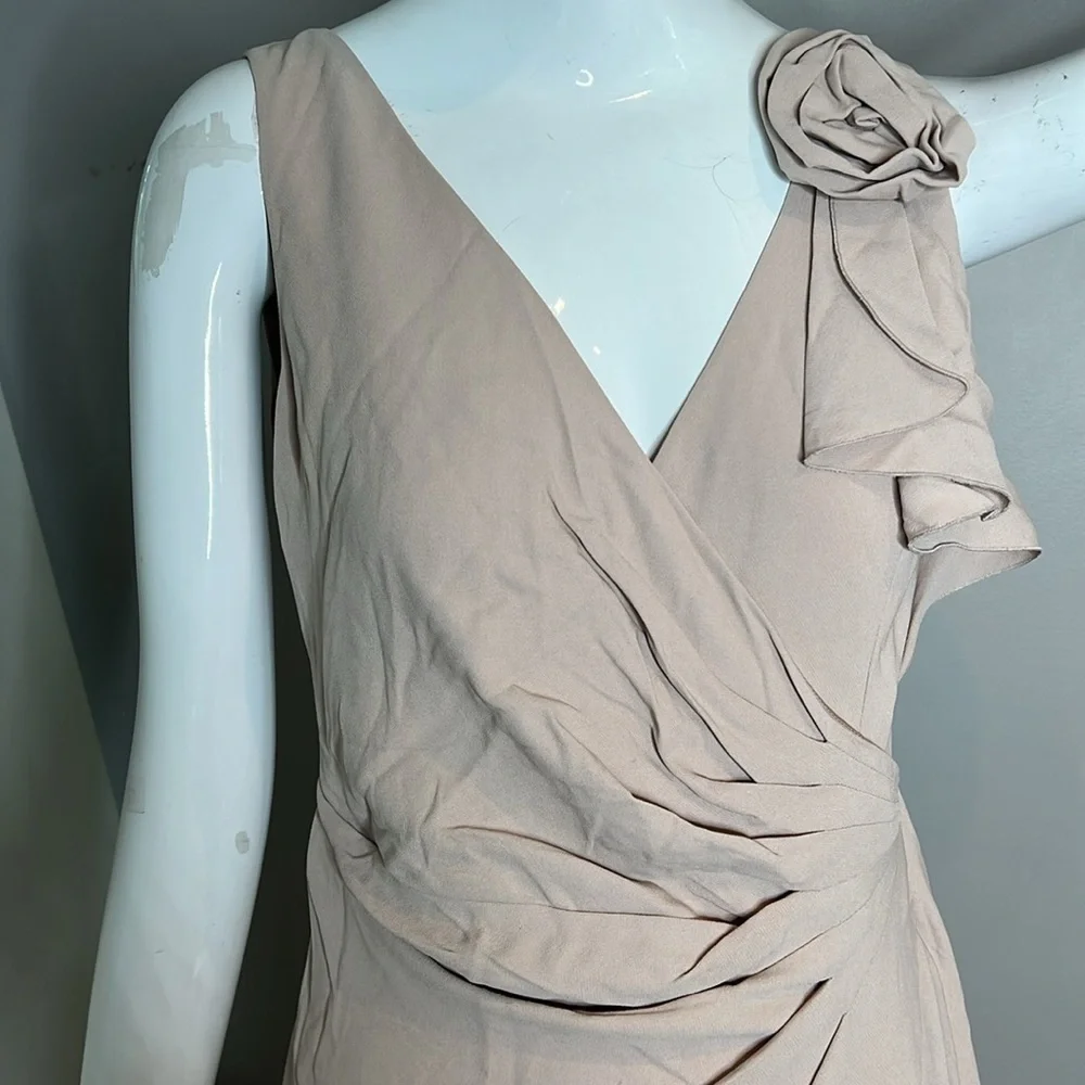 Valentino Sz 6 Silk Crepe Dusty Rose Sleeveless Long Gown - Picture 5 of 14